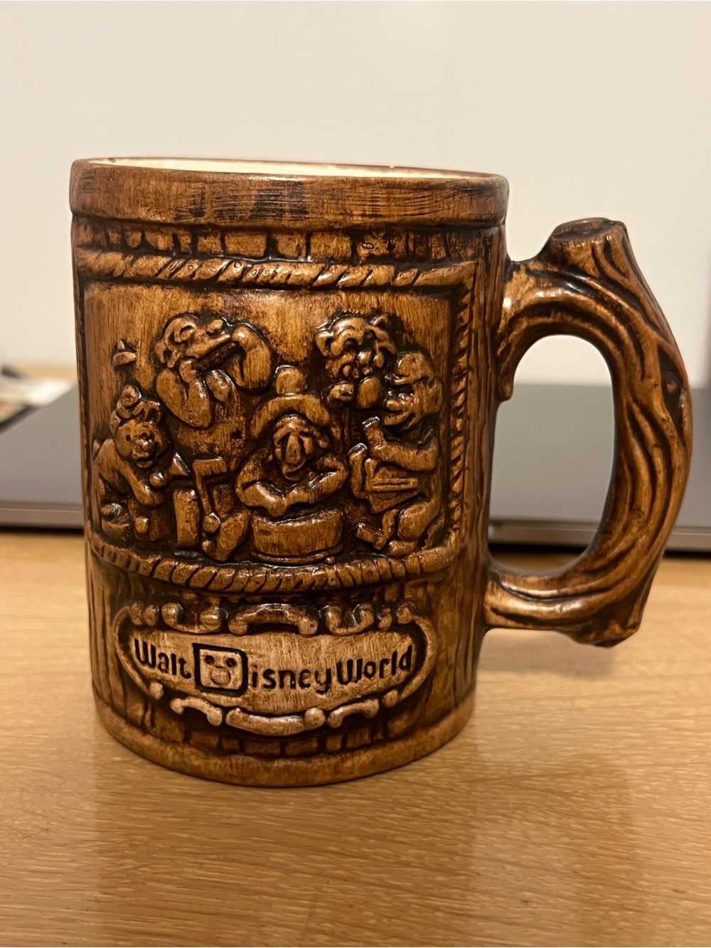 Vintage Walt Disney World Country Bear Jamboree Faux Wood Ceramic Mug Stein